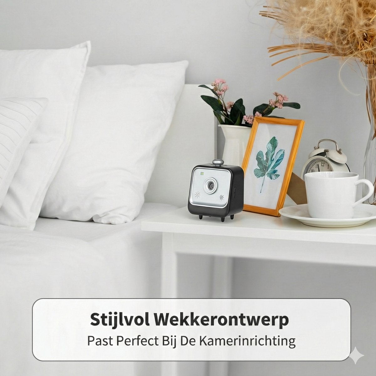 OPTIMERA® premium anti blaf apparaat stijlvol wekkerontwerp – past perfect bij de kamerinrichting op nachtkastje