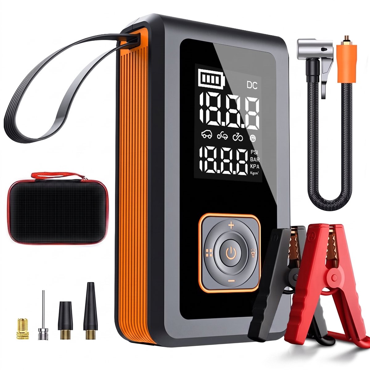 OPTIMERA® 12V 5-in-1 Jumpstarter voor Auto met Luchtcompressor