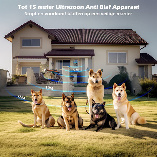 OPTIMERA® Premium Anti Blaf Apparaat - Ultrasoon - Oplaadbaar & Automatische Werking - Zonder Schok + Waterbestendig - Voor Alle Honden - Binnen & Buiten